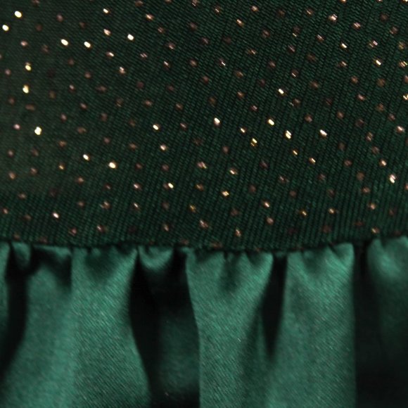 Vintage 1990s Emerald Green Gown Gold Glitter Fleck Bodice prom - Picture 9 of 11